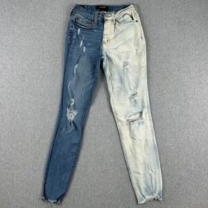 AERO Womens Skinny‎ Jeans Size 0 High Rise Distressed split wash